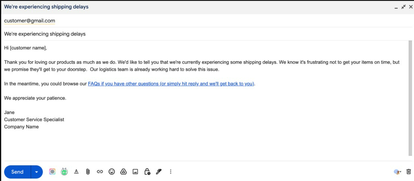 Screenshots of different customer service channels