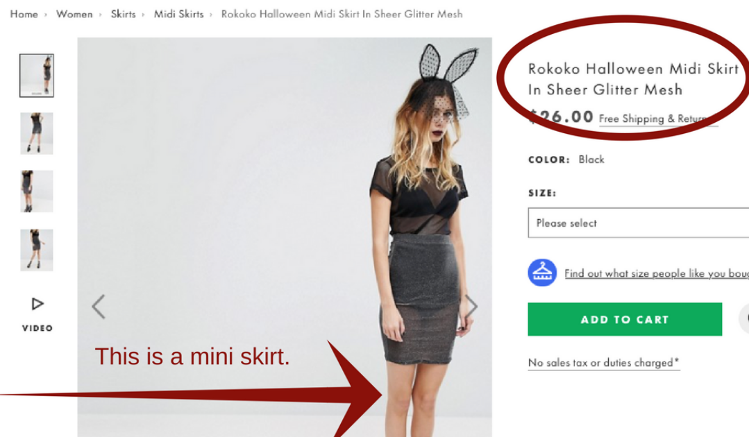 Poorly Optimized Product Listing
