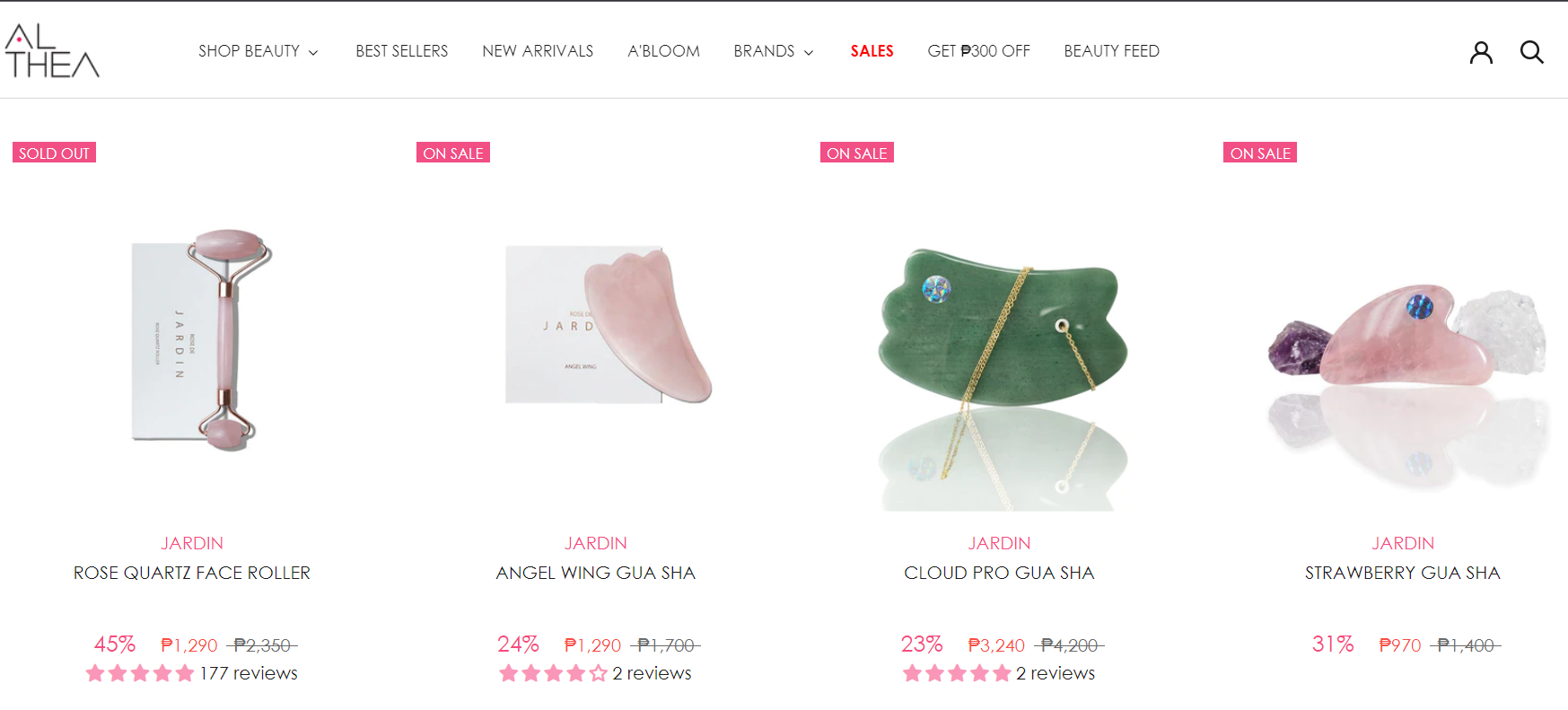 Althea's website in different languages